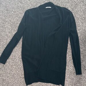 Pink Clover Black Open Front Cardigan